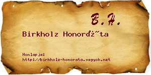 Birkholz Honoráta névjegykártya